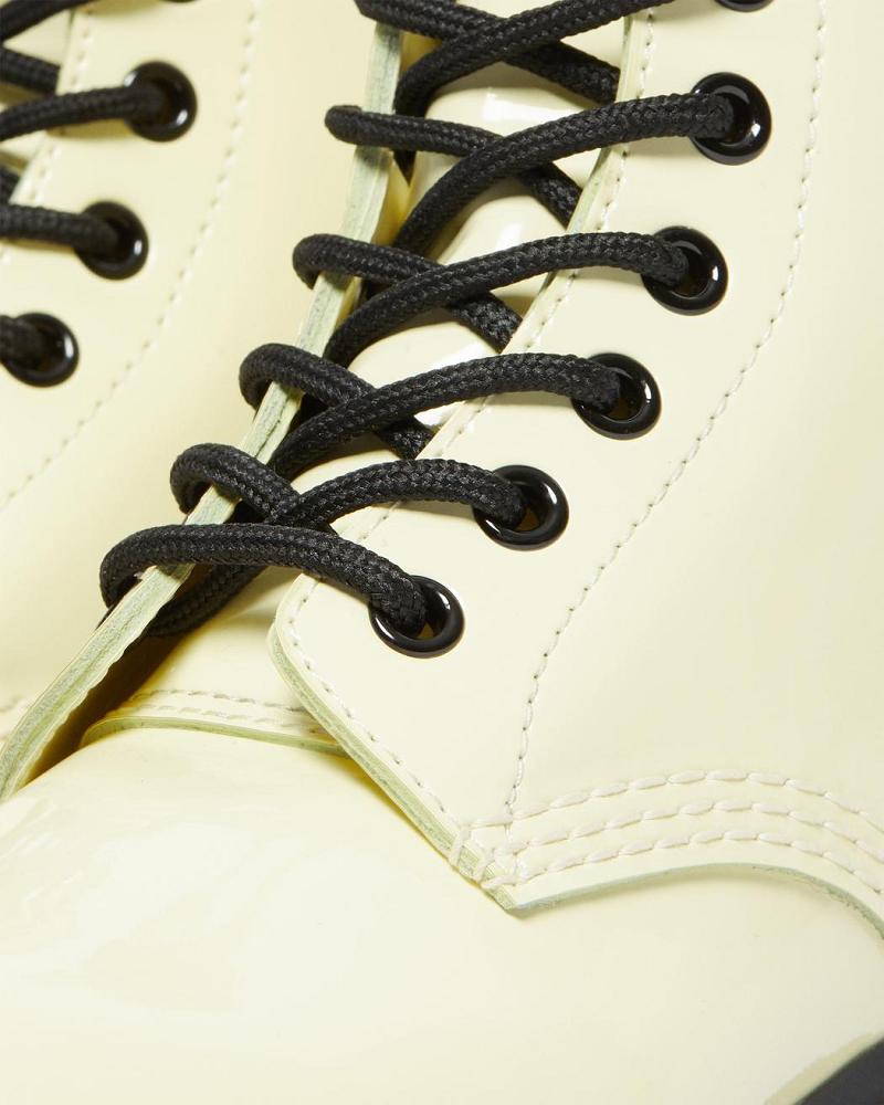 Dr Martens 1460 Patent Lær Snørestøvletter Dame Pisket Krem | Norge 584QMA